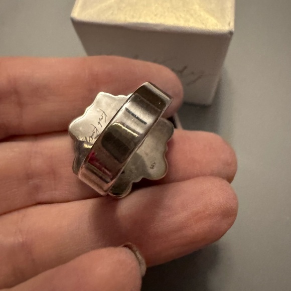 New sterling and iridescent stones adjustable ring - Picture 4 of 8